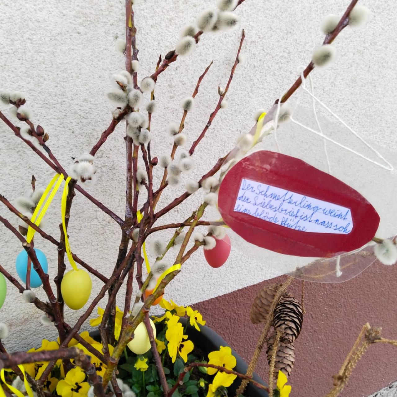 Osterstrauß mit Gedicht